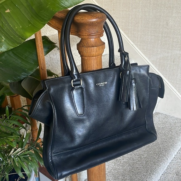 Coach Legacy Candance Carryall Black Leather Satchel Tote Bag - Picture 1 of 16